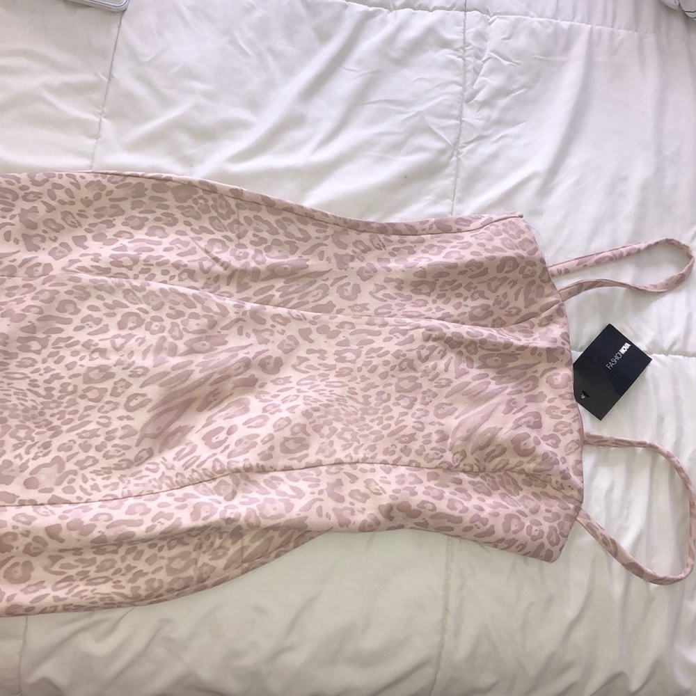 Pink leopard print dress